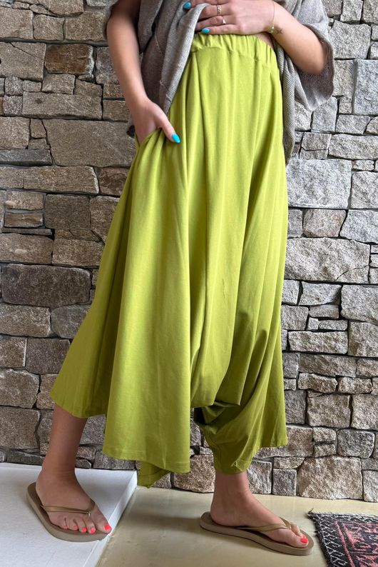 Oscar Asymmetric Hareem Skirt Pant Olive